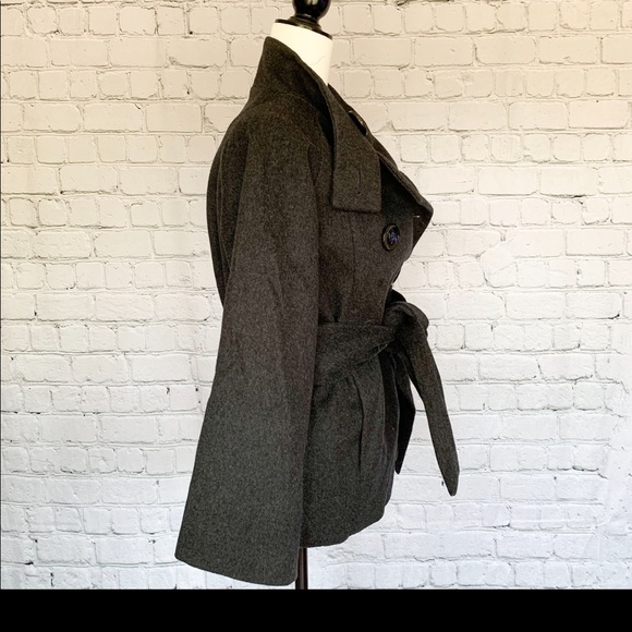 Zara Woman Pea Coat - Charcoal Grey - Picture 2 of 7